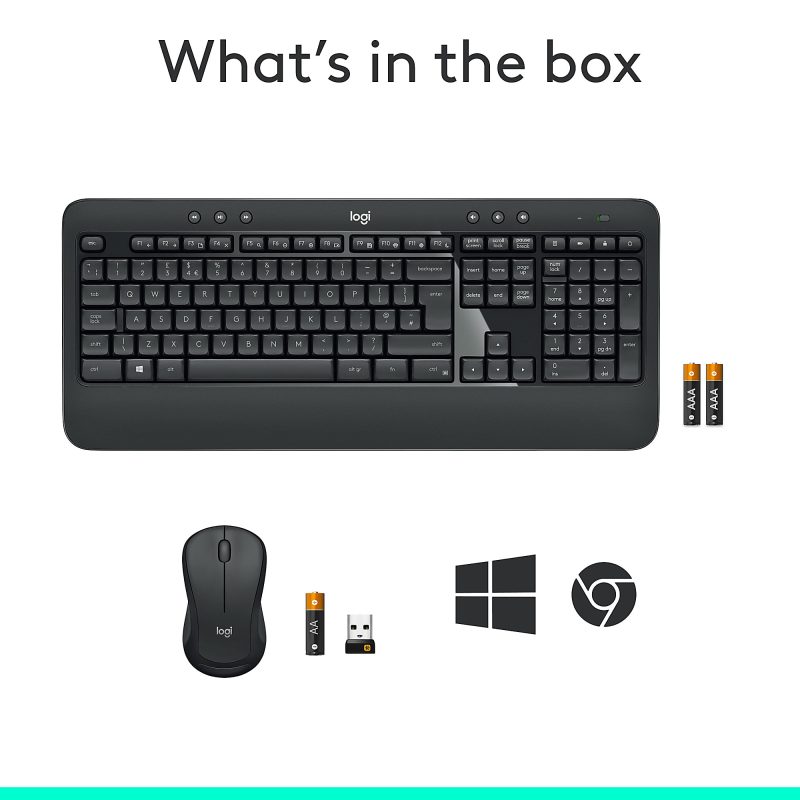 Logitech® MK540 Advanced Wireless Keyboard and Mouse Combo, Black - Image 10