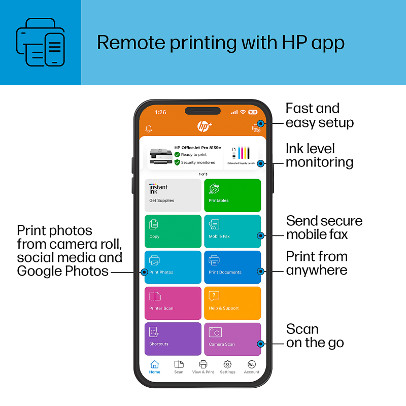 HP OfficeJet Pro 8139e All-in-One Printer with 1 year free instant Ink with HP+ - Image 10