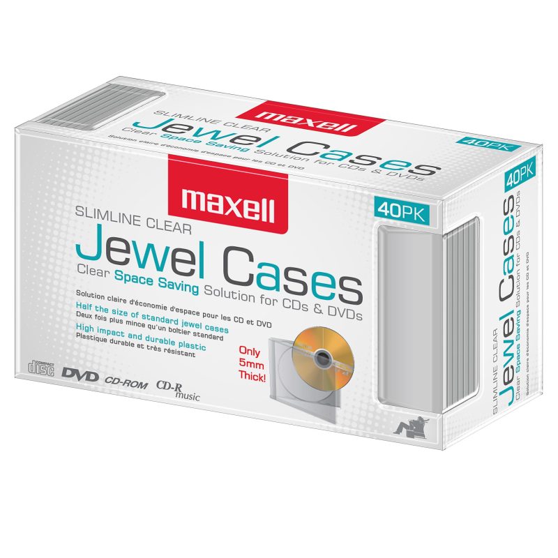 Maxell CD-365 Slimline Jewel Cases, Clear, Pack Of 40 - Image 2