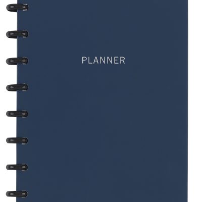 TUL® Discbound Monthly Planner Starter Set, Undated, Junior Size, Soft-Touch Cover, Navy