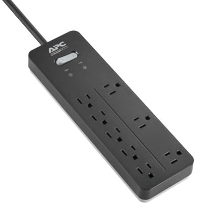 APC® Home Office SurgeArrest 8-Outlet Surge Protector, 6' Cord, Black, PH8
