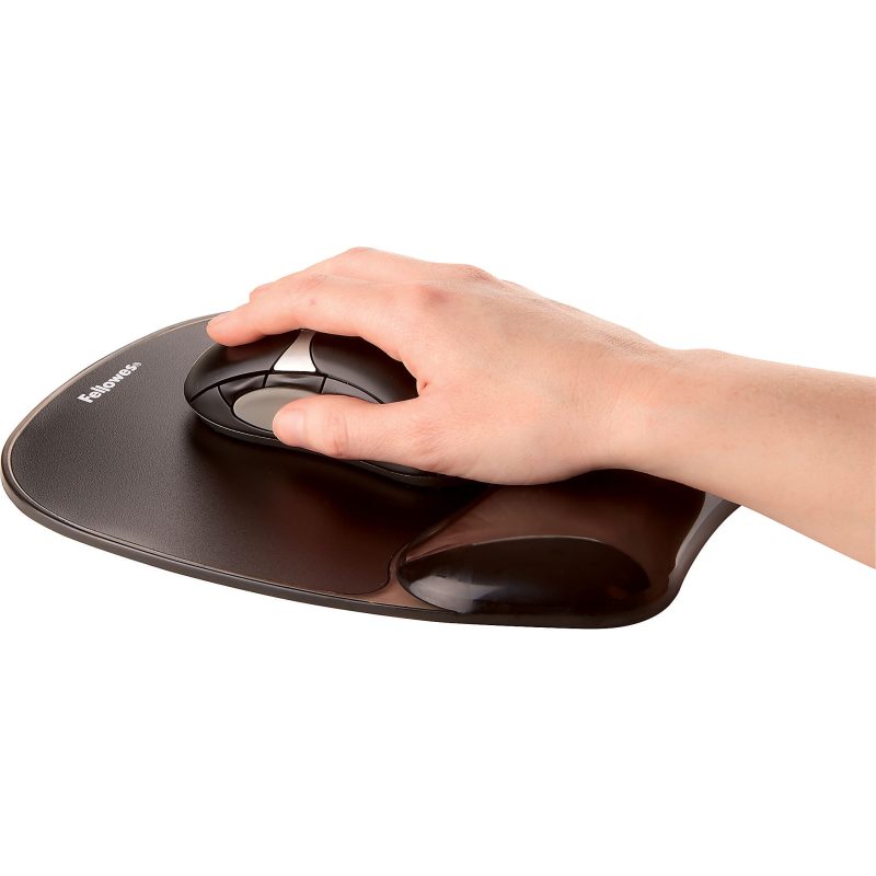 Fellowes® Gel Crystals Mouse Pad With Wrist Rest, 1"H x 7-15/16"W x 9-1/4"D, Black - Image 2