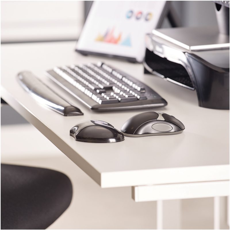 Fellowes® Gel Crystals Mouse Pad With Wrist Rest, 1"H x 7-15/16"W x 9-1/4"D, Black - Image 3