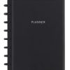 TUL® Discbound Monthly Planner Starter Set, Undated, Junior Size, Leather Cover, Black