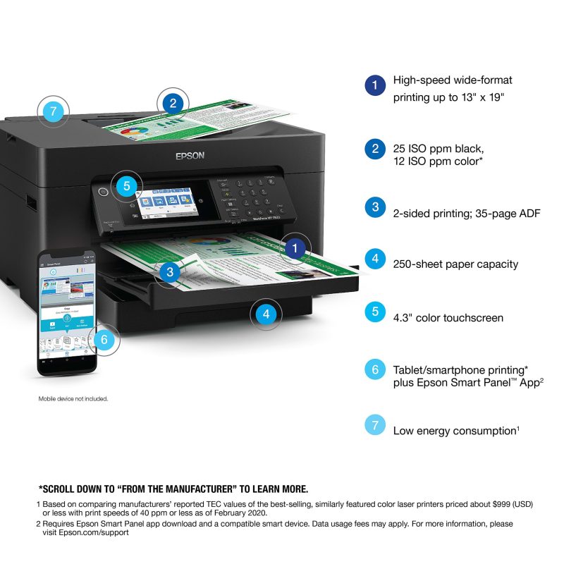 Epson® WorkForce® Pro WF-7820 Wireless Inkjet All-In-One Color Printer - Image 4