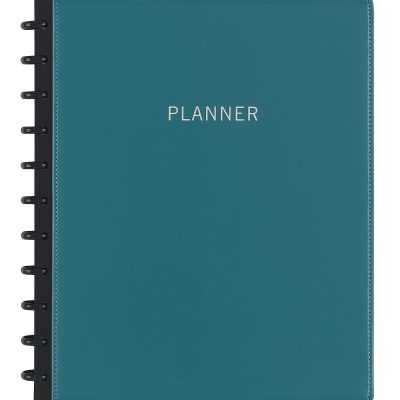 TUL® Discbound Monthly Planner Starter Set, Undated, Letter Size, Leather Cover, Teal