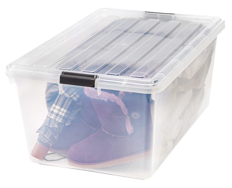 Iris® Storage Boxes With Lift-Off Lids, 26 1/10" x 17 1/2" x 11 1/4", Clear, Case Of 5 - Image 3