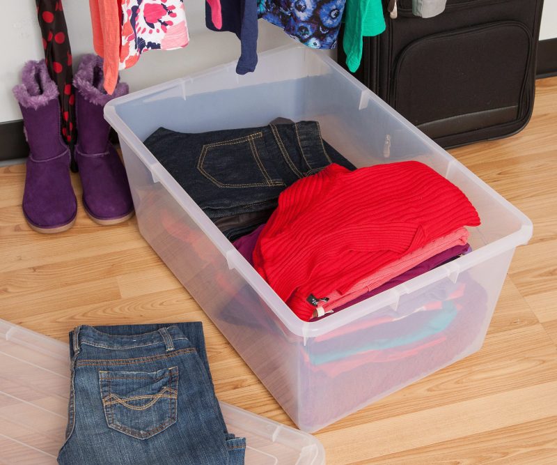 Iris® Storage Boxes With Lift-Off Lids, 26 1/10" x 17 1/2" x 11 1/4", Clear, Case Of 5 - Image 5