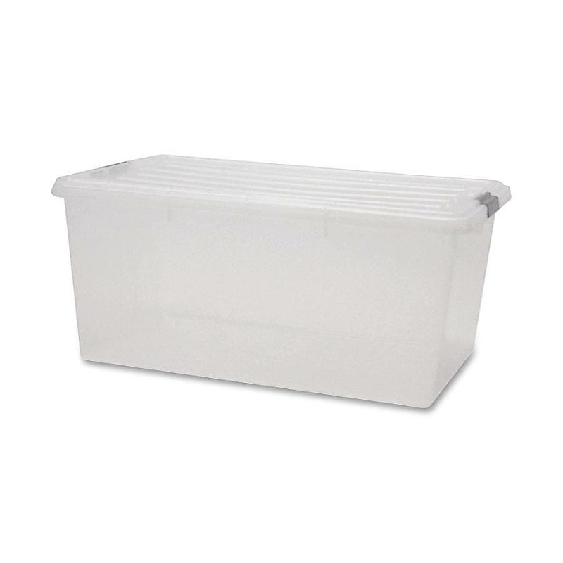 Iris® Storage Boxes With Lift-Off Lids, 26 1/10" x 17 1/2" x 11 1/4", Clear, Case Of 5 - Image 7