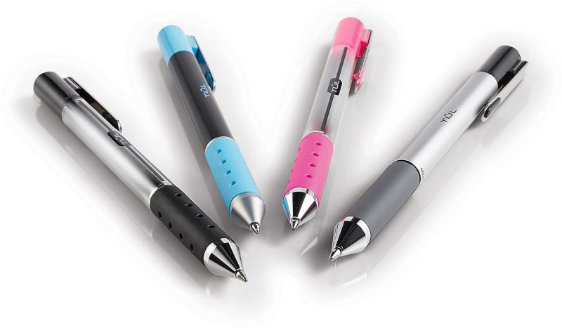 TUL® GL Series Retractable Gel Pens, Medium Point, 0.7 mm, Silver Barrel, Assorted Standard & Bright Ink Colors, Pack Of 14 Pens - Image 3
