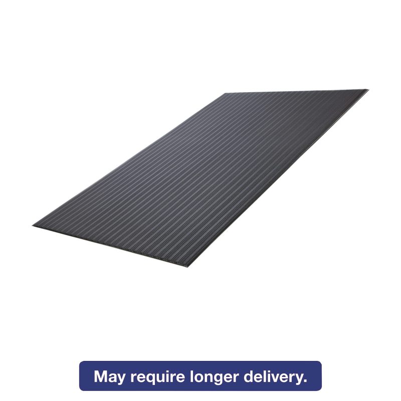 Crown Ribbed Vinyl Anti-Fatigue Mat, 2' x 3', Black - Image 2