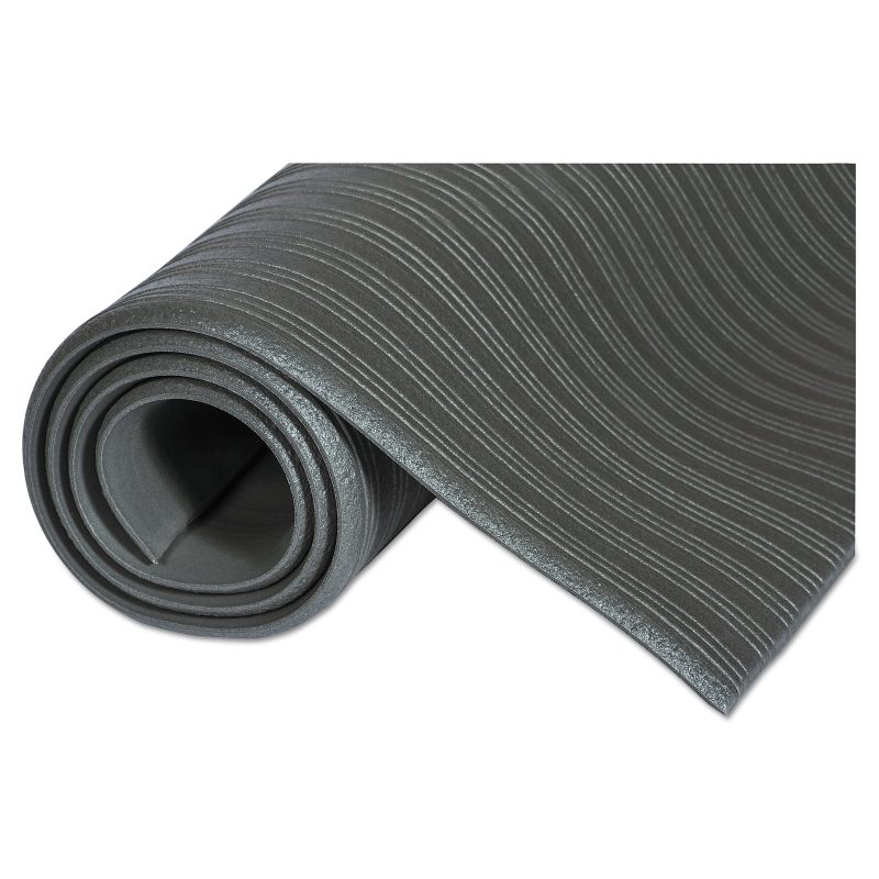 Crown Ribbed Vinyl Anti-Fatigue Mat, 2' x 3', Black - Image 3
