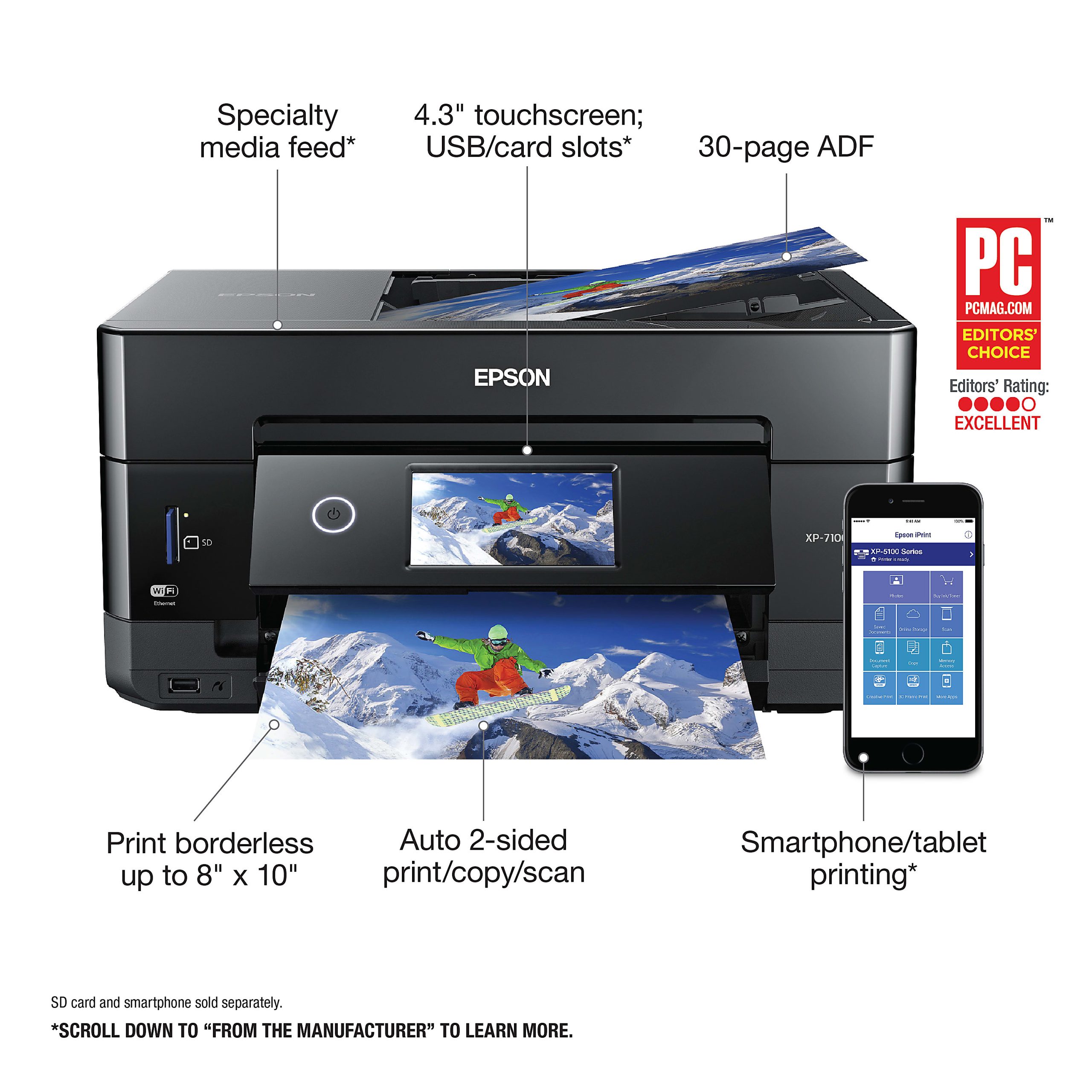 Epson® Expression® Premium XP-7100 Wireless Inkjet All-In-One Color Printer - Image 2