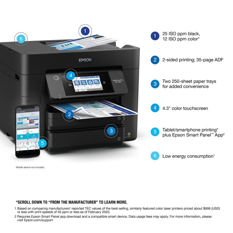 Epson® WorkForce® Pro WF-4830 Wireless Inkjet All-In-One Color Printer - Image 4