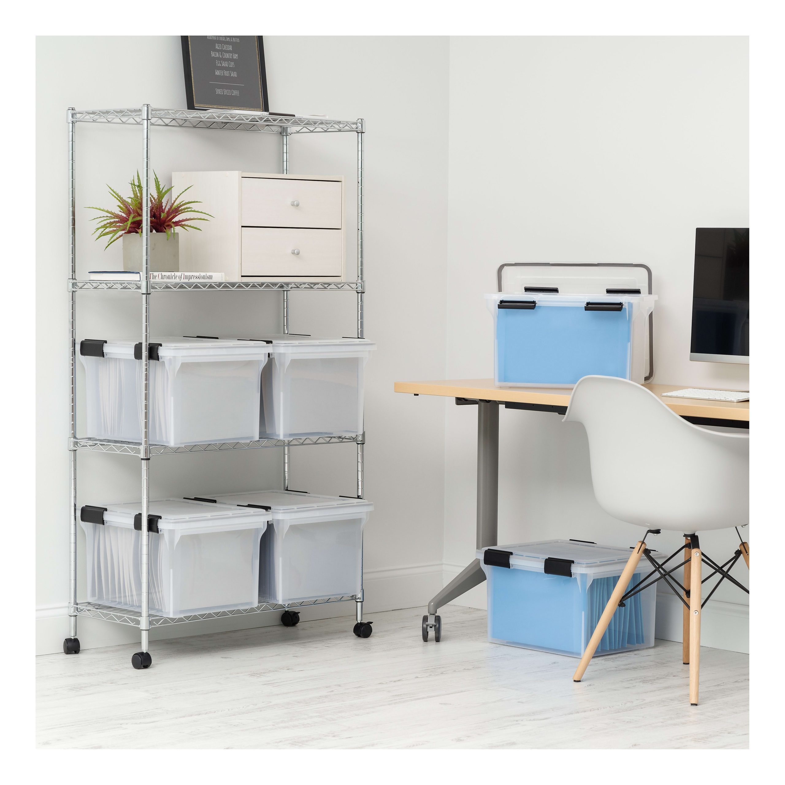 IRIS Letter and Legal Size WEATHERTIGHT File Box, 10 7/8"H x 14 1/2"W x 18"D, Clear, Pack of 6 - Image 2