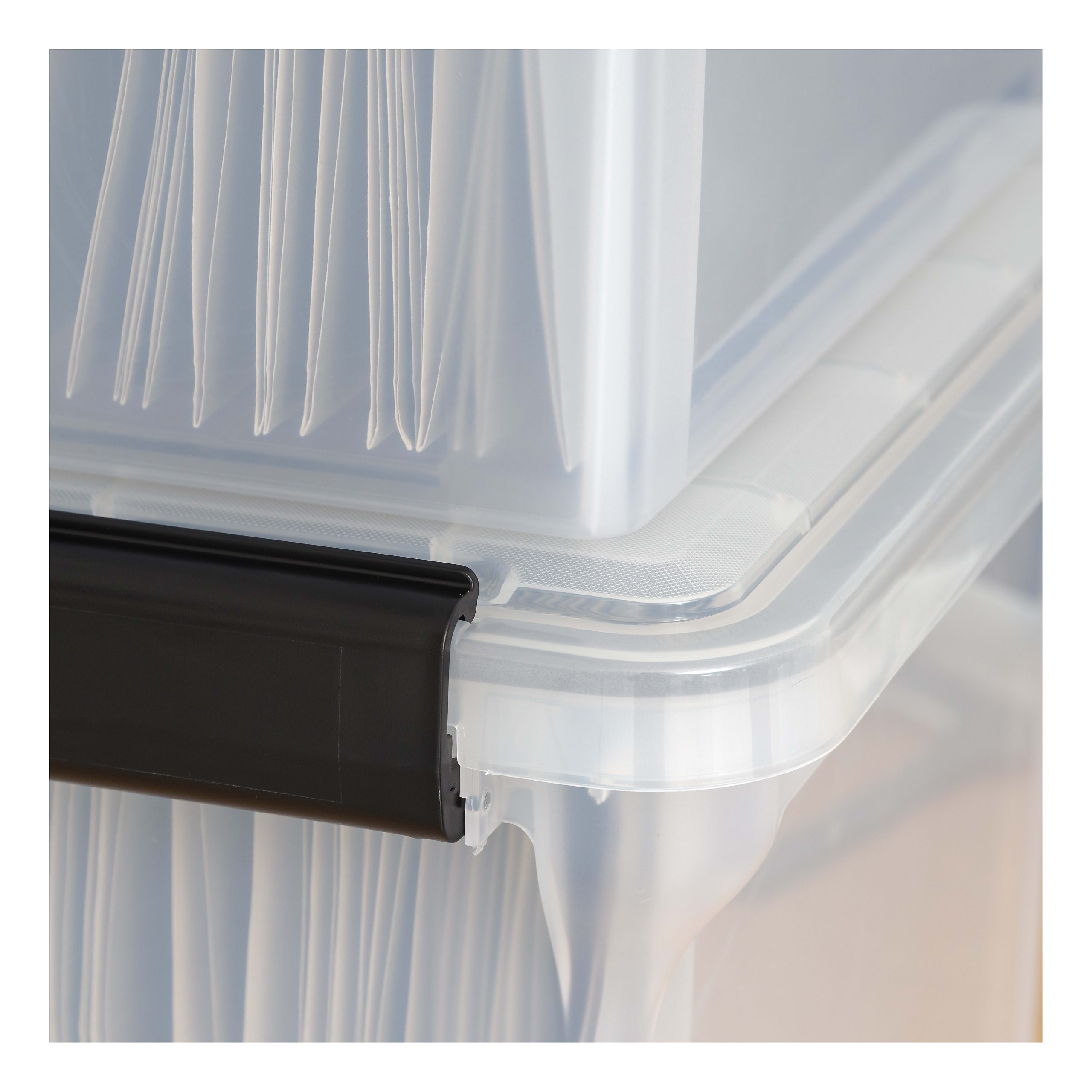 IRIS Letter and Legal Size WEATHERTIGHT File Box, 10 7/8"H x 14 1/2"W x 18"D, Clear, Pack of 6 - Image 4