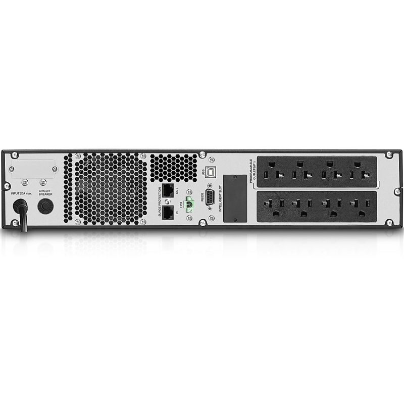 V7 UPS 1500VA Rack Mount 2U US - V7 UPS1RM2U1500-1N 1500VA/1350W Line Interactive 2U Rack/Tower UPS - 120V - LCD Display - Line Interactive - AVR - Pure Sine Wave - ECO - EPO - 8 x NEMA 5-15R Outlets - Intelligent slot for LAN card - Image 2