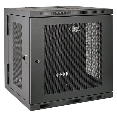 Tripp Lite 12U Wall Mount Rack Enclosure Server Cabinet Hinged Doors/Sides - Rack cabinet - wall mountable - black - 12U - 19"