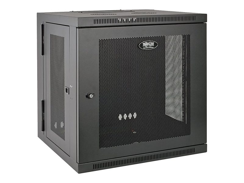 Tripp Lite 12U Wall Mount Rack Enclosure Server Cabinet Hinged Doors/Sides - Rack cabinet - wall mountable - black - 12U - 19"