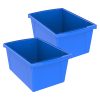 Storex Classroom Storage Bin, Medium, Blue, Pack Of 2