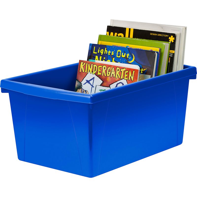 Storex Classroom Storage Bin, Medium, Blue, Pack Of 2 - Image 4