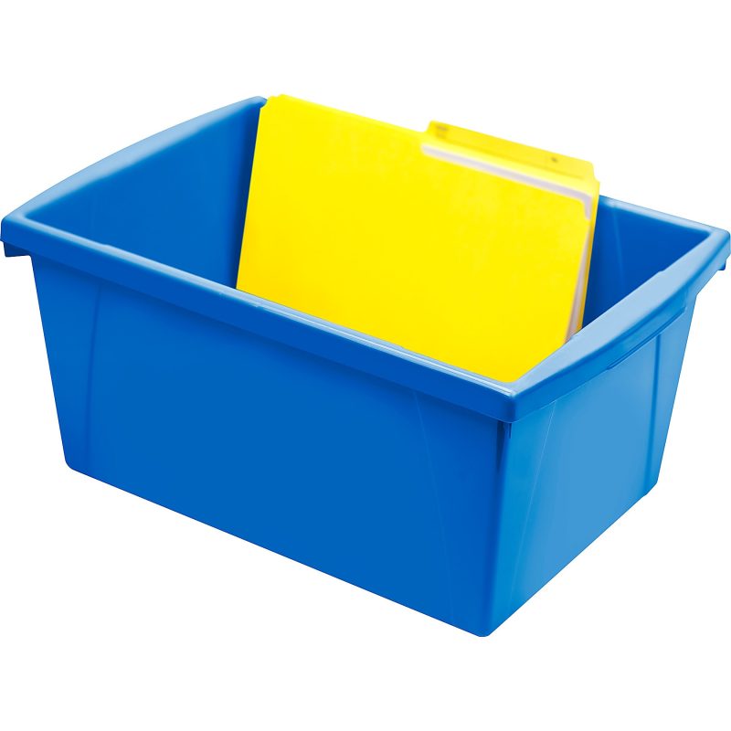 Storex Classroom Storage Bin, Medium, Blue, Pack Of 2 - Image 5