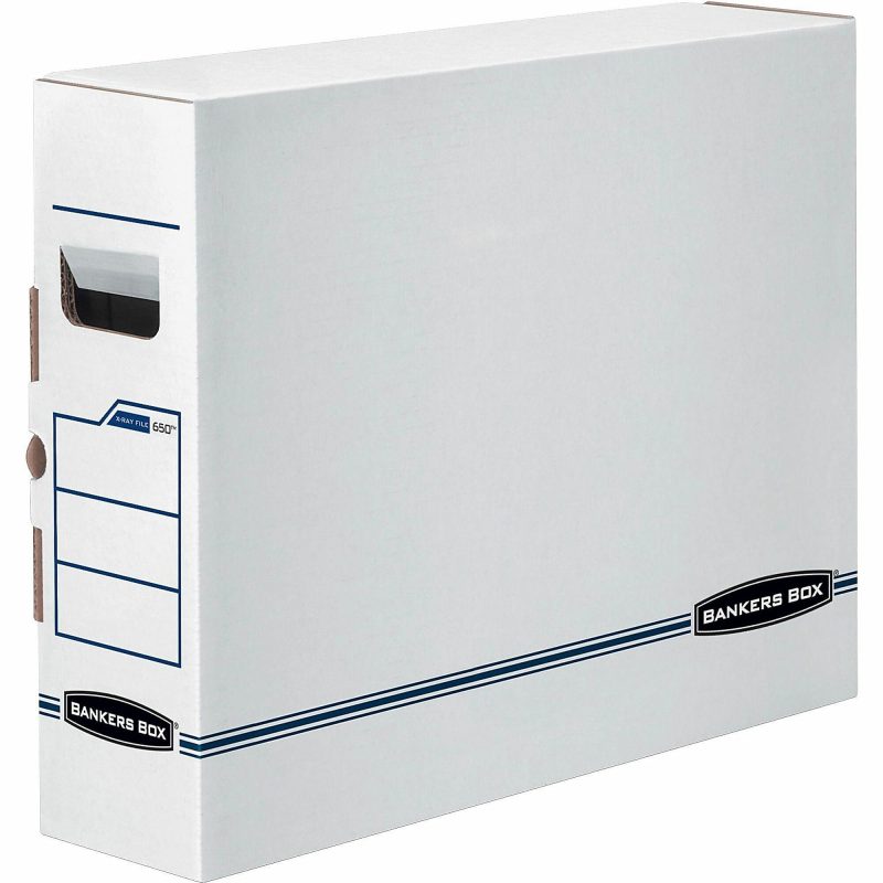 Bankers Box® X-Ray Storage Boxes, 15 3/4" x 5 1/4" x 19 3/4", White/Blue, Case Of 6 - Image 2
