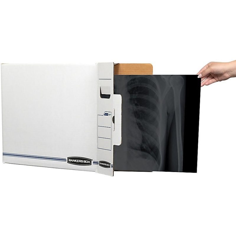 Bankers Box® X-Ray Storage Boxes, 15 3/4" x 5 1/4" x 19 3/4", White/Blue, Case Of 6 - Image 5