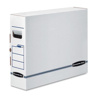 Bankers Box® X-Ray Storage Boxes, 15 3/4" x 5 1/4" x 19 3/4", White/Blue, Case Of 6