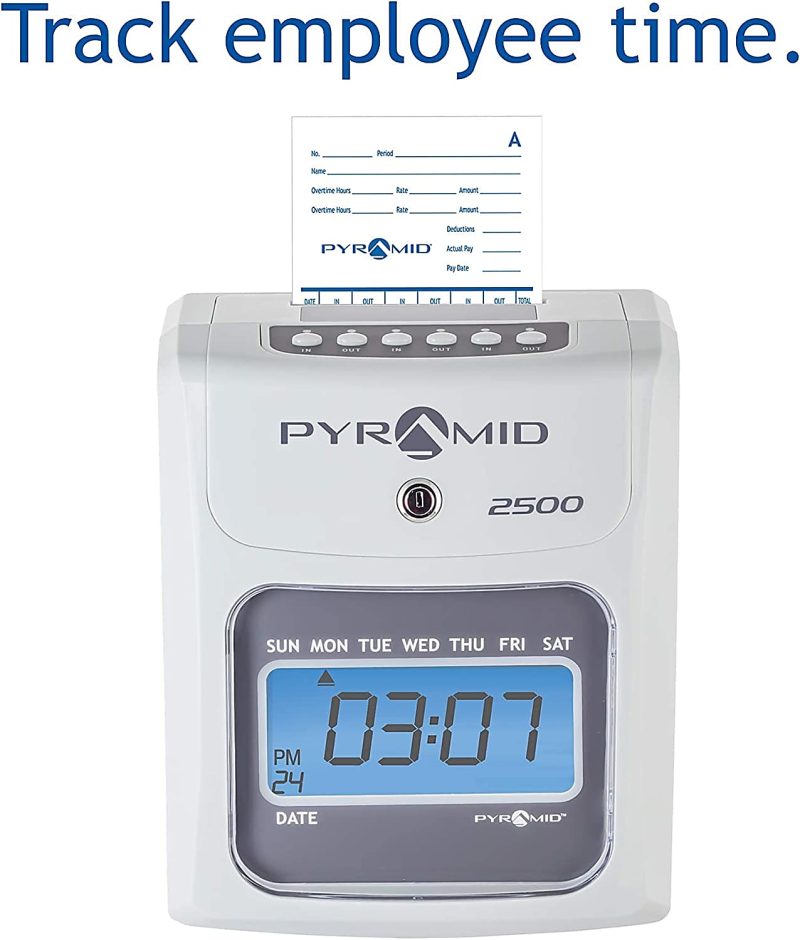 Pyramid Time Systems Small Business 2500 Time Clock Bundle, Unlimited Employees, Ivory - Image 2
