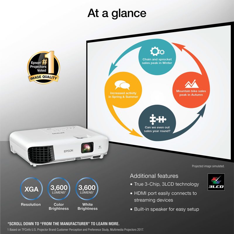 Epson® EX3280 XGA 3LCD Portable Projector - Image 2