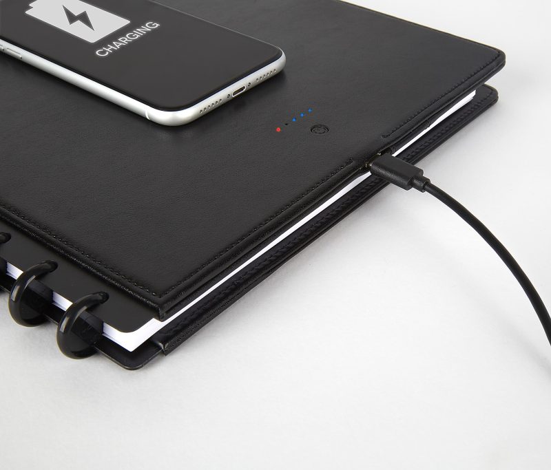 TUL® Wireless/Wired Charging Discbound Notebook, Leather Cover, Letter Size, Black - Image 2