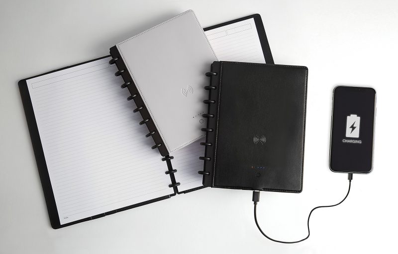 TUL® Wireless/Wired Charging Discbound Notebook, Leather Cover, Letter Size, Black - Image 4