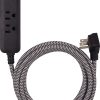 Cordinate 4-Outlet 16-Gauge USB Extension Cord With Surge Protection, 10', Black/White - Image 2