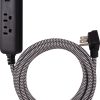 Cordinate 4-Outlet 16-Gauge USB Extension Cord With Surge Protection, 10', Black/White - Image 4